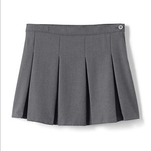 Lands' End Pleated Schoolgirl Skort in Charcoal Gray